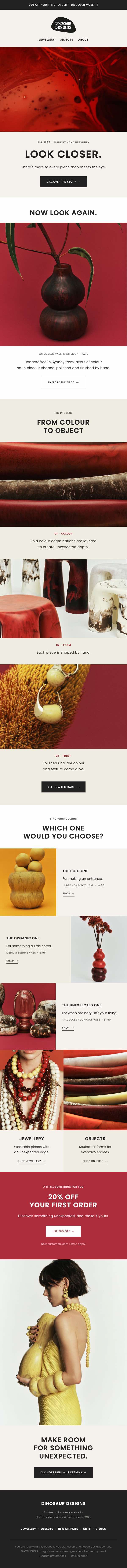 Dinosaur Designs brand story email